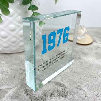 Personalised Year Milestone Crystal Token For Birthday Or Anniversary Gift, 5 of 7