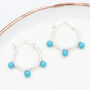 Sterling Silver And Turquoise Hoop Earrings, thumbnail 2 of 6
