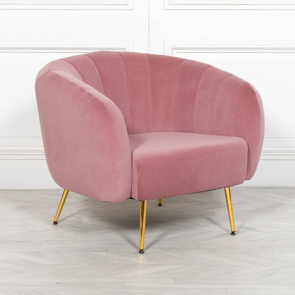 Pink Velvet Armchair, 1 of 5