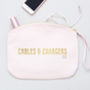 Personalised 'Cables And Chargers' Curved Zip Bag, thumbnail 1 of 4