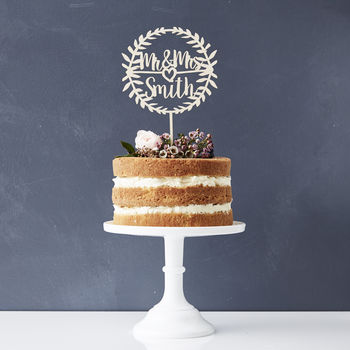 Personalised Laurel Wedding Cake Topper, 8 of 8