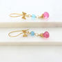 Swiss Blue Topaz And Pink Tourmaline Topaz Earrings, thumbnail 7 of 8
