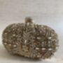 Dark Gold Handcrafted Embroidered Oval Clutch Bag, thumbnail 5 of 10