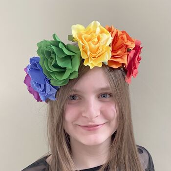 Oversized Rainbow Flower Crown, 2 of 3