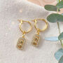 Harmony Gold Plated Leverback Hoop Earrings, thumbnail 3 of 5