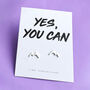 Yes You Can Silver Mountain Stud Earrings, thumbnail 1 of 3