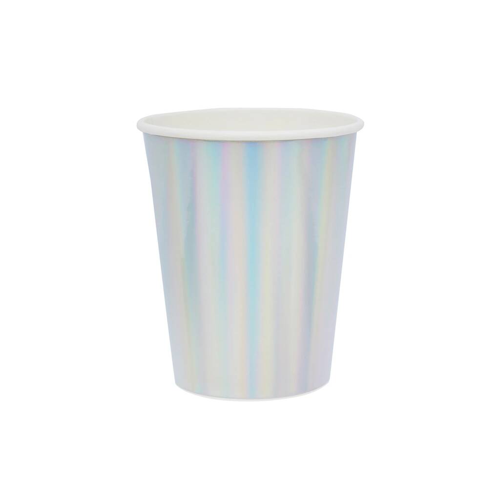 10 Iridescent Paper Party Cups