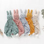 Bunny Organic Cotton Muslin Baby Comforter Blanket, thumbnail 1 of 6