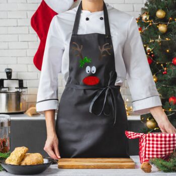 Reindeer Face Christmas Apron, 5 of 7