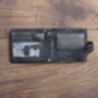 Men's Personalised Luxury Black Leather Wallet Trifold Rfid, thumbnail 3 of 9
