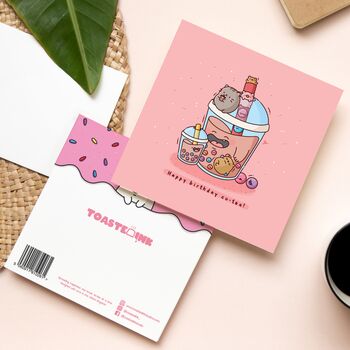 Cute Bubble Tea Birthday Card, 2 of 5