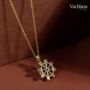 Spinning Nine Gemstones Dharma Wheel Necklace, thumbnail 7 of 11