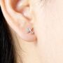 Plane Cz Stud Earrings, 925 Sterling Silver, thumbnail 3 of 7