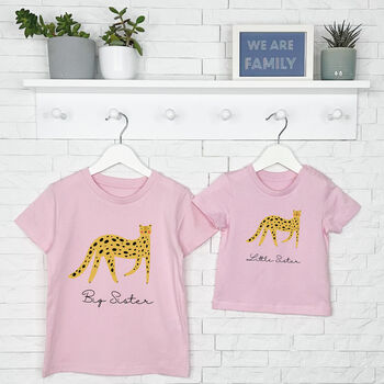 Leopard Brother Sister Matching T Shirt Set, 3 of 4