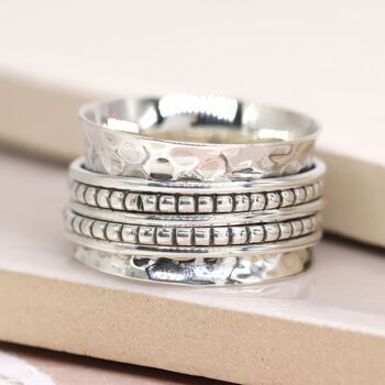 Personalised Sterling Silver Dotty Spinning Ring, 2 of 9