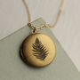Personalised Engraved Fern Locket Necklace With Photos, thumbnail 1 of 12