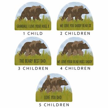 Personalised Bear Family Fathers Day Magnet Card, 4 of 5