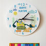 Children's Personalised Bulldozer Construction Clock, thumbnail 1 of 3