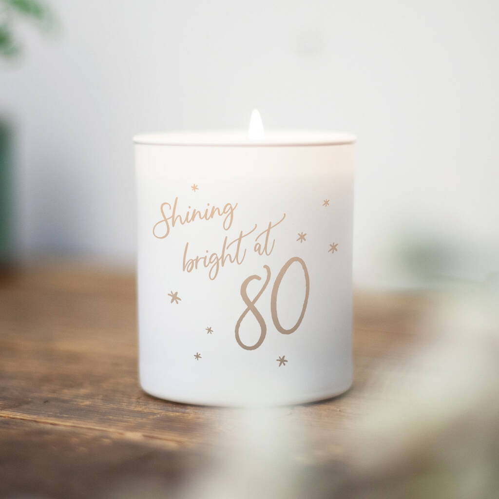80th Birthday Gift Shining Bright Candle, 1 of 4