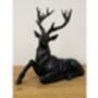 30cm Sitting Stag Bronze Effect Ornament Figurine Gift, thumbnail 4 of 8