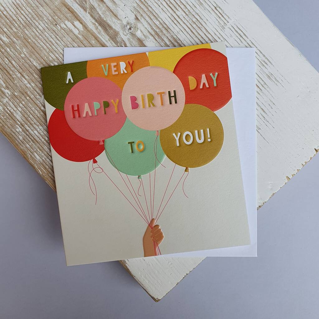 'A Very Happy Birthday…' Balloons Greetings Card By Nest Gifts