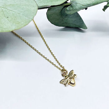 9ct Dainty Gold Bee Necklace, 3 of 9