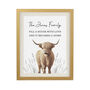 Personalised Highland Cow Oak Poster Frame, thumbnail 4 of 4