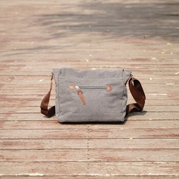 Colourway Canvas And Faux Leather Messenger, 6 of 8