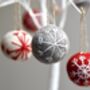 Scandinavian Embroidered Felt Christmas Tree Baubles, thumbnail 5 of 5
