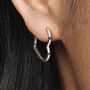 Sterling Silver Heart Hoop Earrings, thumbnail 1 of 7