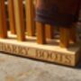 Personalised Wooden Welly Boot Floor Stand, thumbnail 5 of 5