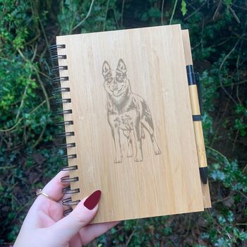 Personalised Australian Cattle Dog Engraved Notebook, 2 of 4