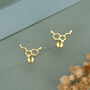 Sterling Silver Serotonin Molecule 16 G Flat Back Labret Earrings, thumbnail 4 of 12