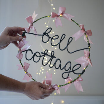 Personalised Satin Bow Light Up Wreath, 3 of 5