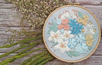 Pastel Blooms Embroidery Kit, 2 of 7