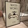 Retro Water Works Bathroom Print, thumbnail 1 of 8