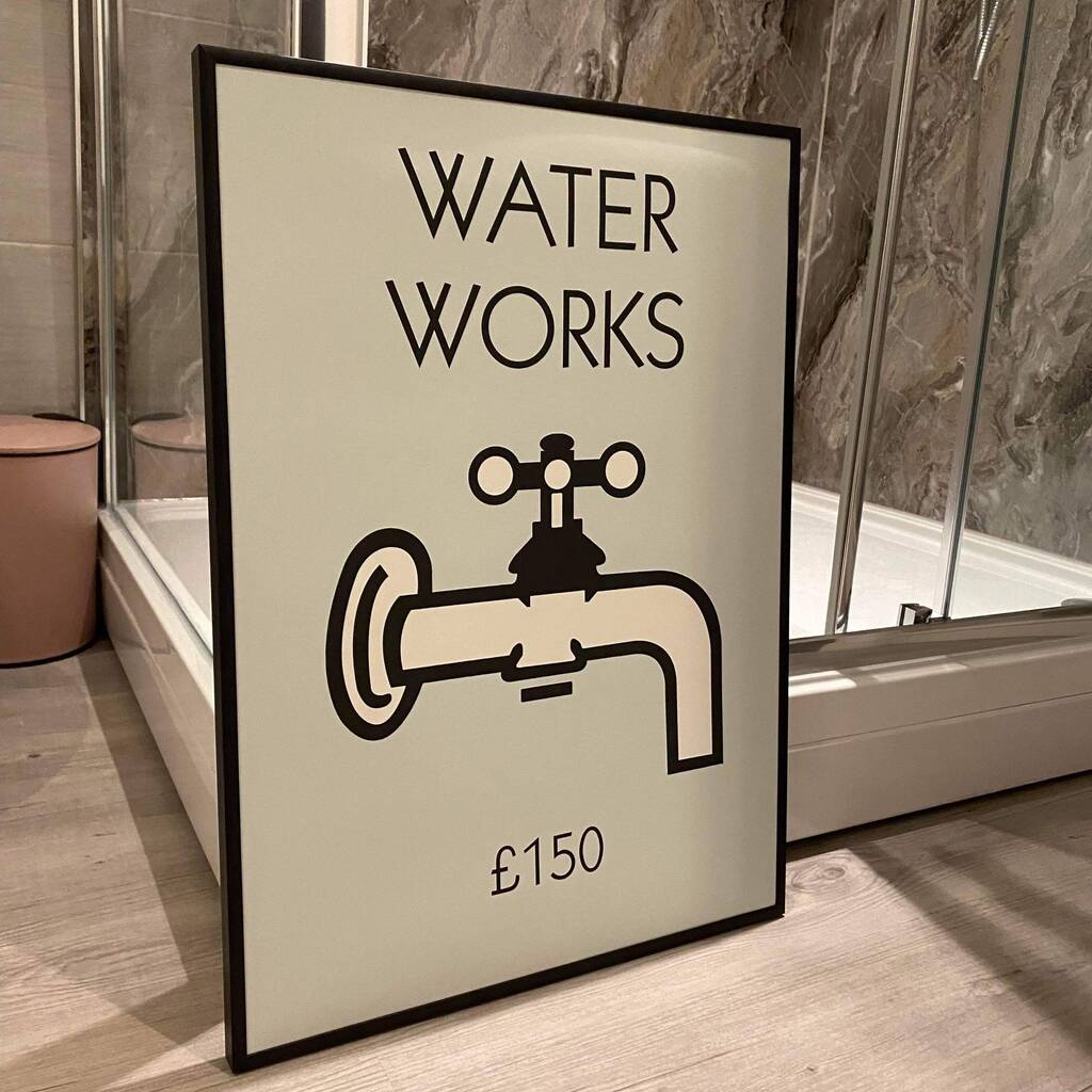 Retro Water Works Bathroom Print, 1 of 8