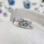 Freshwater Pearl And Teardrop Blue Topaz Ring, thumbnail 1 of 9