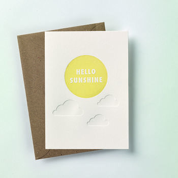 'Hello Sunshine' Letterpress Card, 3 of 4