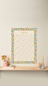 2025 Bright Flowers Wall Planner, Calendar, 6 of 6