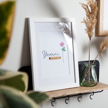 Personalised Birth Flower Illustration Framed Print, 4 of 5