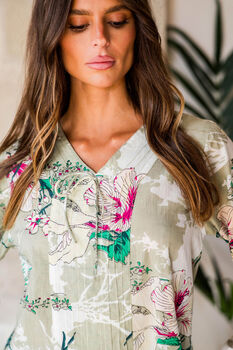 Indian Cotton Tropical Printed Top, 3 of 4