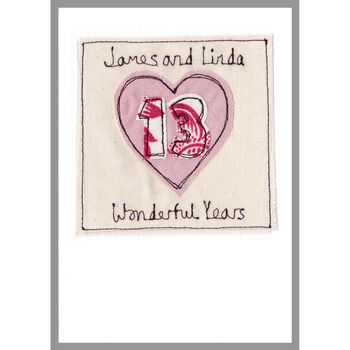 Personalised Wedding Anniversary Heart Card, 9 of 12