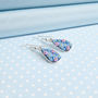 Hand Painted Forget Me Not Drop Earring, thumbnail 1 of 4