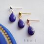 Lapis Lazuli Teardrop Stud Earrings, thumbnail 5 of 11