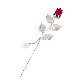 Personalised Silver Plated Red Rose, 4 of 7