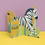 3D Fold Out Zebra Birthday Card, thumbnail 1 of 3