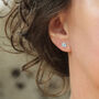 Blue Aquamarine Stud Earrings In Silver Or Gold, thumbnail 7 of 12