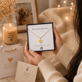 Personalised Sorry For Your Loss Dog Memorial Paw Print Necklace, 4 of 10
