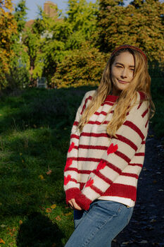 Red Stripe Heart Sleeve Jumper, 3 of 6